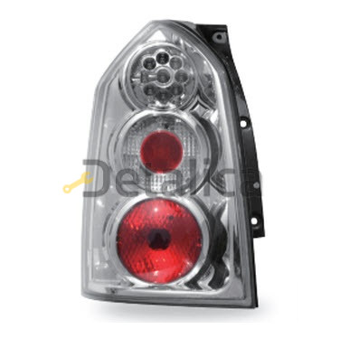 Фонарь задний внешний левый+правый комплект тюнинг диод прозрачный внутри красный-хром для Хендай Туксон от 2004 (Junyan)