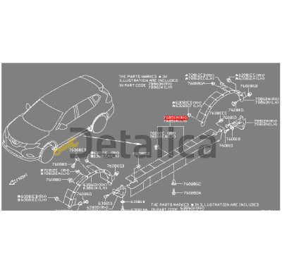 Порог пластиковый правый для Ниссан Х-Трейл Т32 оригинал