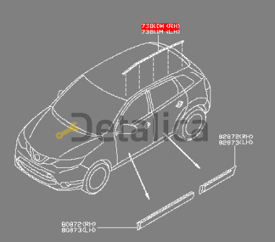 Молдинг крышки правый для Ниссан Кашкай J11E оригинал