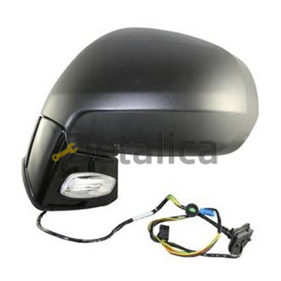 Зеркало левое электрическое с подогревом указатель поворота подсветка convex грунт для Ситроен Пикассо от 2006