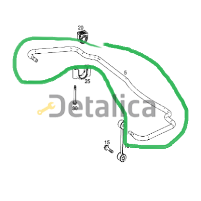 Торсион (стабилизатор) задней подвески Мерседес W447 V250