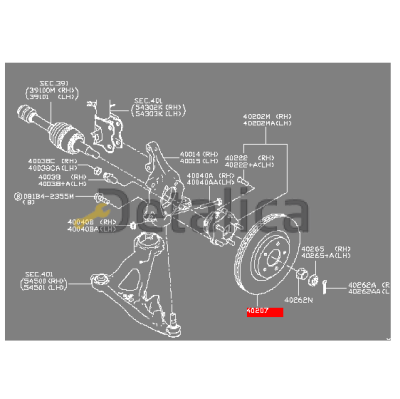 Диск тормозной передний для Ниссан Патфайндер Р52 NiBK Япония