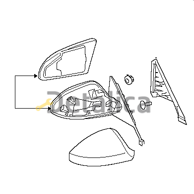 Зеркало правое электрическое с подогревом автоскладывающееся с памятью aspherical для инфинити фх35 2003-2008