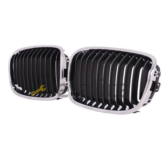 Решетка радиатора левая черный хром для BMW F20-F21 от 2011-2015 11 ребер