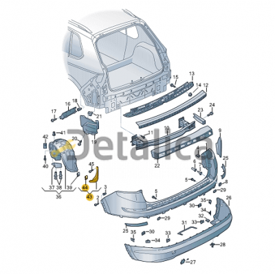 Брызговик задний правый для Шкода Кодиак