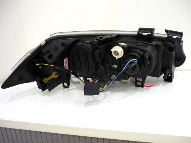 Фары тюнинг-комплект линзованные с светящимся ободком под корректор SONAR внутри чёрная для Рено Меган 2003-2005