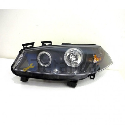 Фары тюнинг-комплект линзованные с светящимся ободком под корректор SONAR внутри чёрная для Рено Меган 2003-2005