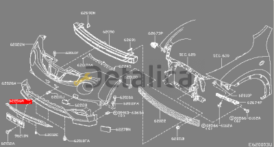 Спойлер фартука переднего бампера для Ниссан Жук F15E от 2015 года рестайлинг