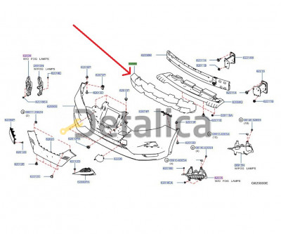 Абсорбер переднего бампера для Ниссан Кашкай J11E 2 поколения от 2019 рест оригинал 