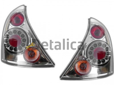 Renault CLIO фонарь задн внешн л+п (комплект) тюнинг (хэтчбэк) прозрач хрустал с диод внутри хром
