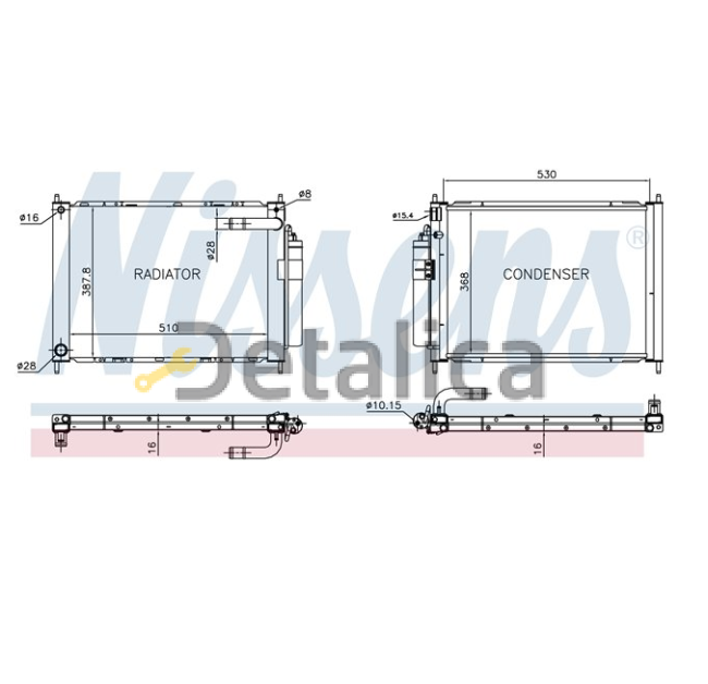 Радиатор ( модуль ) охлаждения для Ниссан Микра К12 двойной GG12DE