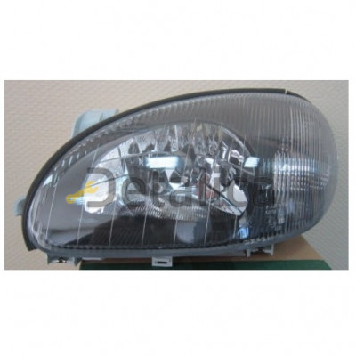 Фара левая внутри чёрная для Шевроле Ланос Depo