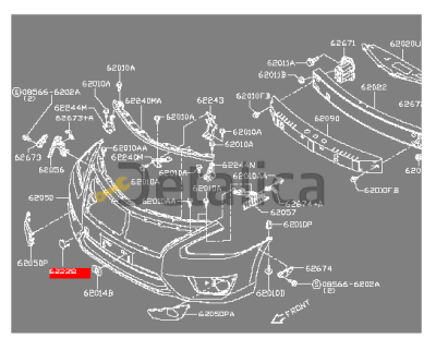 Заглушка буксировачного крюка переднего бампера для Ниссан Теана J32