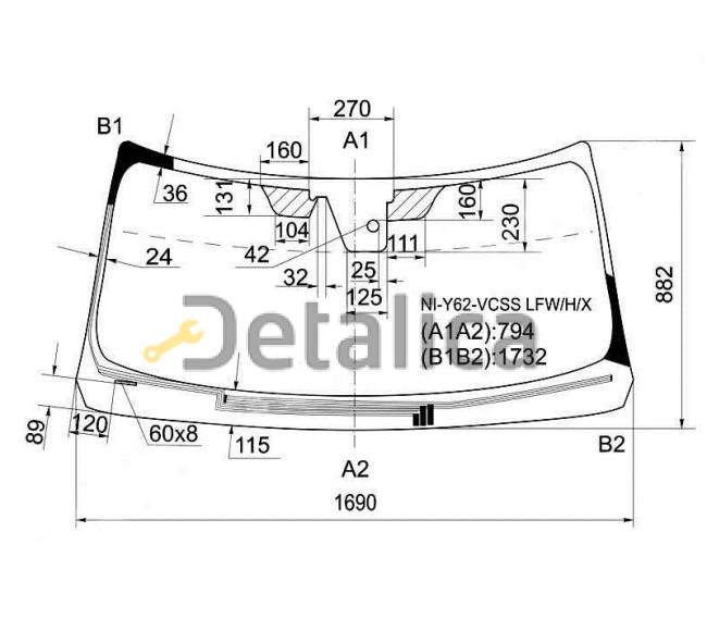 Лобовое стекло для Ниссан Патрол Y62