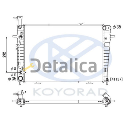Радиатор охлаждения 2.0 2.7 АТ МТ для Хендай Туксон от 2004 (KOYO)