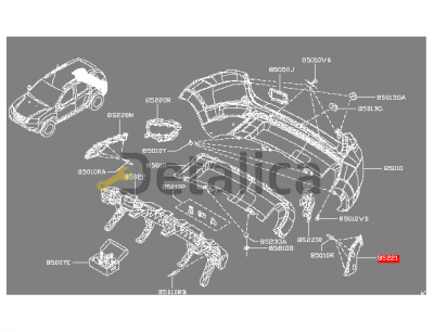 Крепление боковое заднего бампера левый для Ниссан Террано D10 оригинал