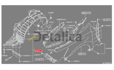 Подкрылок переднего крыла правый для Ниссан Теана L33 оригинал