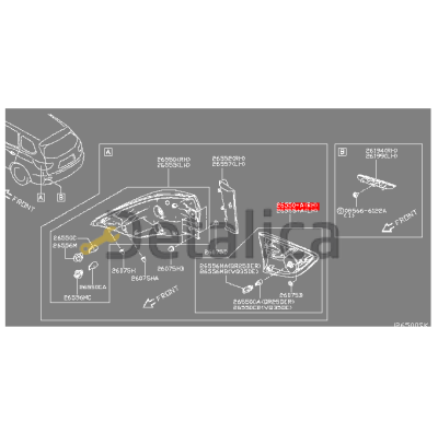 Фонарь задний внутренний правый для Ниссан Патфайндер Р52 оригинал 