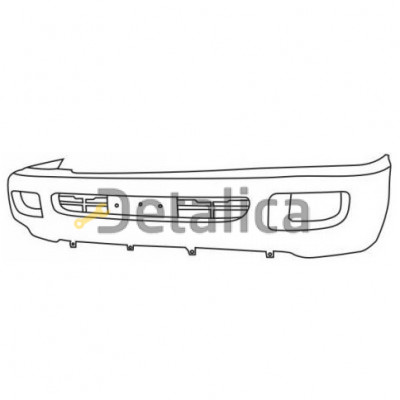 Бампер передний с отверстием под противотуманку серый для Тойота Ленд Крузер 100 1998-2002