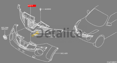 Решетка радиатора центральная под камеру для Ниссан Жук F15E от 2015 года рестайлинг