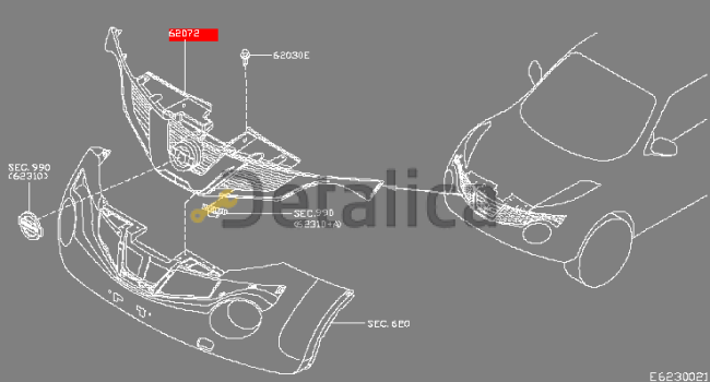 Решетка радиатора центральная под камеру для Ниссан Жук F15E от 2015 года рестайлинг
