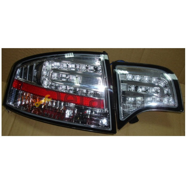 Фонарь задний внешний+внутренний левый+правый комплект седан тюнинг хрустал с диод внутри хром для Ауди А4 от 2005 (Sonar)