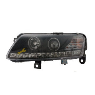 Фара левая+правая комплект тюнинг линзованная без корректора внутри черная для Ауди А6 от 2004 - 2008 (Eagle Eyes)