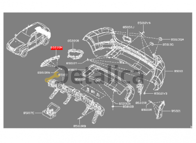 Крепление боковое заднего бампера правый для Ниссан Террано D10 оригинал