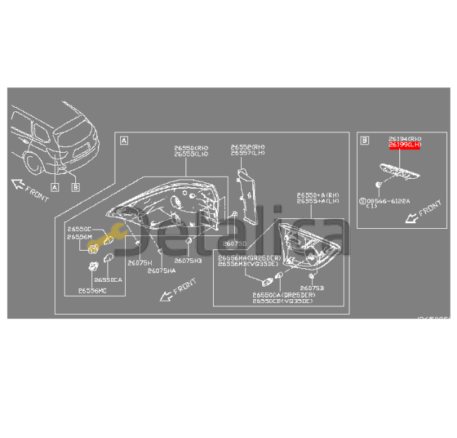 Отражатель заднего бампера левый для Ниссан Патфайндер Р52 оригинал
