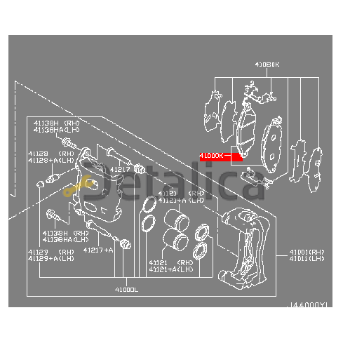 Колодки тормозные передние для Ниссан Патфайндер Р52 оригинал