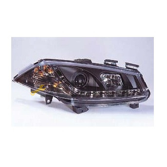 Фара левая+правая комплект тюнинг линзованная  DEVIL EYES под корректор SONAR внутри черная для Рено Меган от 2003