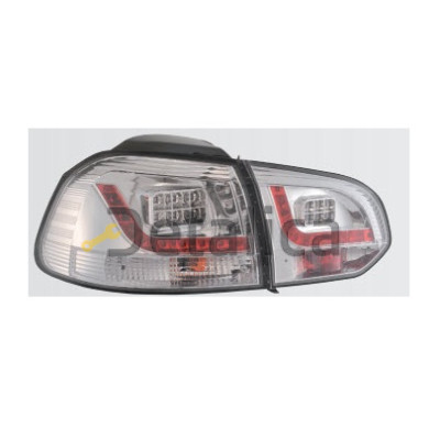 Фонарь задний внешн + внутр лев + прав тюнинг комплект с диодами внутри хром для Фольксваген Гольф 6 от 2009 (Sonar) хэтчбэк