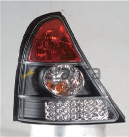 Renault CLIO фонарь задн внешн л+п (комплект) тюнинг (хэтчбэк) с диод хрустал (SONAR) внутри черн-хром