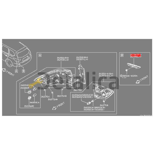Отражатель заднего бампера правый для Ниссан Патфайндер Р52 оригинал