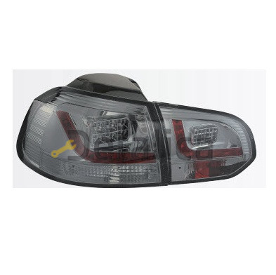 Фонарь задний внешн + внутр лев + прав тюнинг комплект хрусталь с диодами внутри хром  стекло тонированное для Фольксваген Гольф 6 от 2009 (Sonar) хэтчбэк