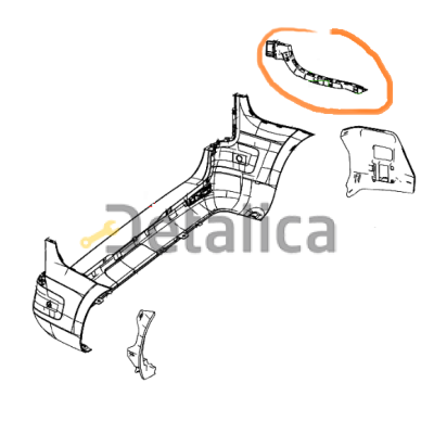 Крепление заднего бампера левое Мерседес W447 V-Klasse