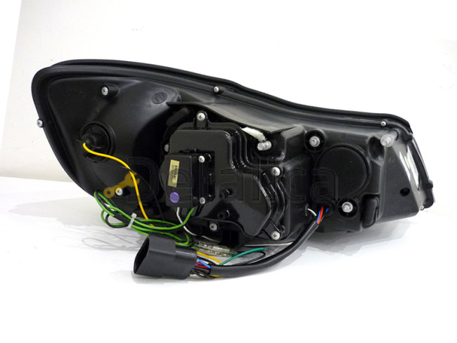 Фары комплект с светящимся ободком рег мотора диодная внутри хром Шкода Октавия А5 2008-2012 (Sonar)