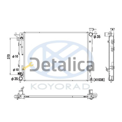 Радиатор охлаждения АТ G4KD для Хендай IX35 от 2010 (KOYO)