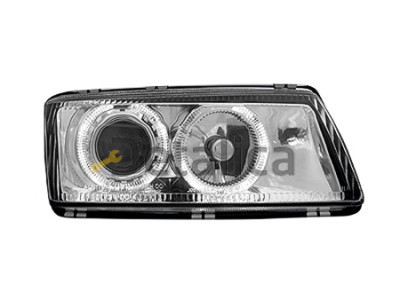 OPEL VECTRA фара прав тюнинг линзован с 2 светящ ободк внутри хром