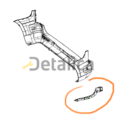 Крепление заднего бампера правое Мерседес W447 V-Klasse