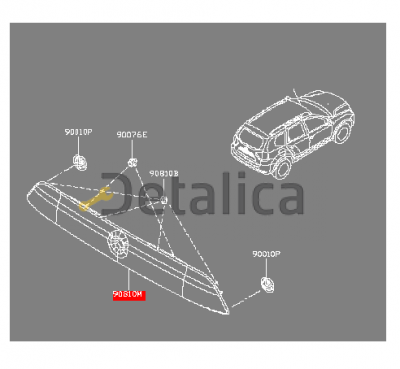 Молдинг ( крышки багажника ) 5-й двери хром для Ниссан Террано D10 оригинал