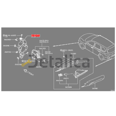 Крепление фары противотуманной правой для Ниссан Патфайндер Р52