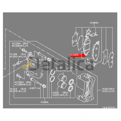 Колодки тормозные передние для Ниссан Патфайндер Р52 LYNXauto Япония