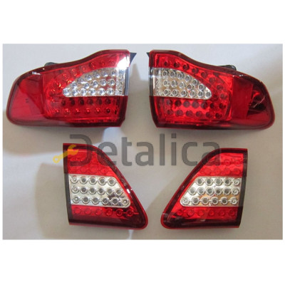 Фонарь задний внешний внутренний левый правый комплект тюнинг с диодами внутри красн-хром для Тойота Королла от 2006 (Eagle Eyes)