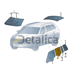 Стекло задней правой двери опускное для Шкода Кодиак оригинал тонированное