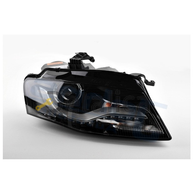 Фара правая ксенон линзованная с рег мотора внутри чёрная для Ауди А4 Б8 от 2007 (Depo)