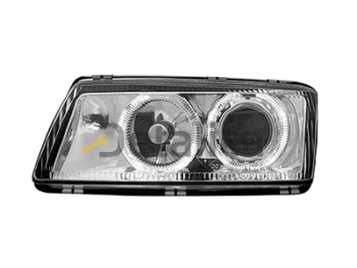 OPEL VECTRA фара лев тюнинг линзован с 2 светящ ободк внутри черн