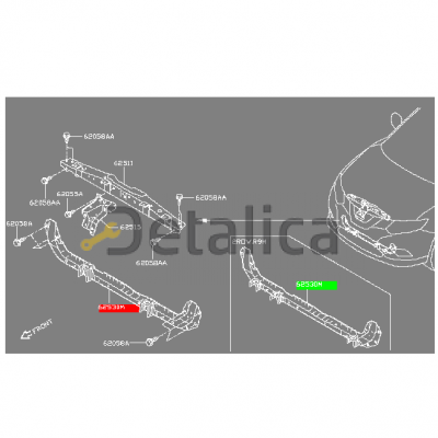 Панель передняя ( суппорт радиатора ) нижняя часть Ниссан Х-Трейл Т32 2.0 2.5