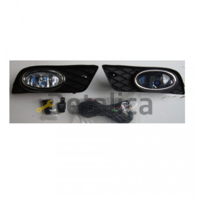 Фара противотуманная левая+правая комплект с проводкой кнопкой решетка бампера хром для хонда цивик  от 2012