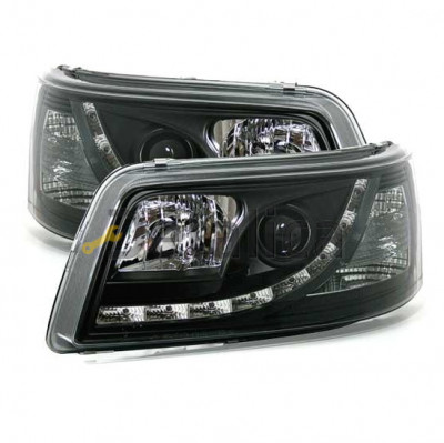 Фары тюнинг-комплект линзованные с рег мотора внутри черные для Фольксваген Транспортер Т5 2003-2009 (Sonar)